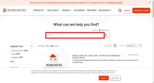 Search Experience Test search bar